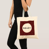 Red Chevron Glitter Quinceañera Canvas tas (Voorkant (product))