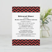 Red Chevron Glitter Rehearsal Dinner Invite Kaart (Staand voorkant)