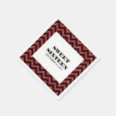 Red Chevron Glitter Sweet 16 Paper Napkins Servet (Hoek)