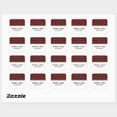 Red Chevron Glitter Wedding Stickers (Vel)