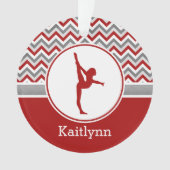 Red Chevron Gymnast Persoonlijk met Monogram Ornament (voorkant)