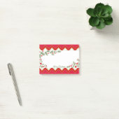 Red Chevron Holiday Greenery Merry Kerstmis Post-it® Notes (Kantoor)
