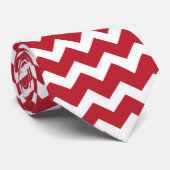 Red Chevron Holiday Kerstmis Stropdas (Opgerold)