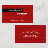 Red Chevron Modern Professional Visitekaartjes (Voorkant / Achterkant)