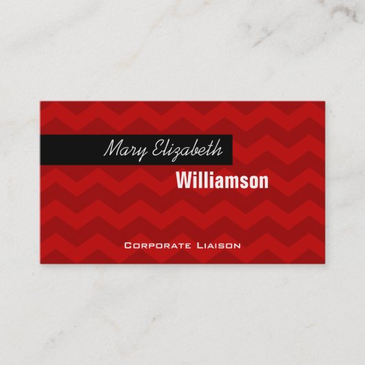 Red Chevron Modern Professional Visitekaartjes (Voorkant)