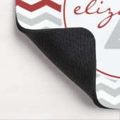 Red Chevron Monogram Muismat (Hoek)