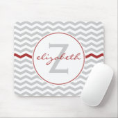 Red Chevron Monogram Muismat (Met muis)