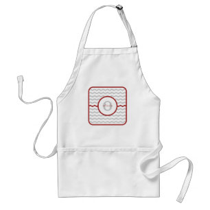 Red Chevron Monogram Standaard Schort