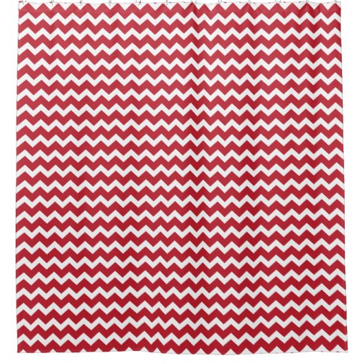 Red Chevron Pattern Holiday Kerstmis Douchegordijn (Voorkant)