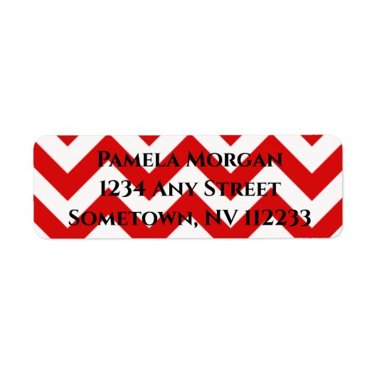 Red Chevron Return-label Etiket (Voorkant)