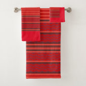 RED CHEVRON STRIPE BAD HANDDOEK (Insitu)