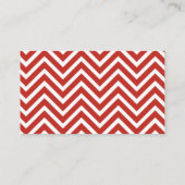 Red Chevron Stripes Visitekaartje (Achterkant)