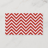 Red Chevron Stripes Visitekaartje (Achterkant)