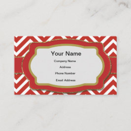 Red Chevron Stripes Visitekaartje