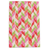 Red chevron twinkle Gift Bag Medium Cadeauzakje (Voorkant)
