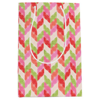 Red chevron twinkle Gift Bag Medium Cadeauzakje