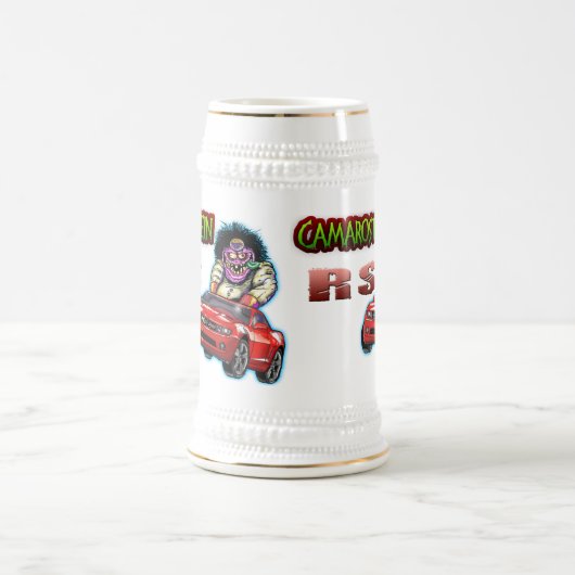 Red Chevy Camaro RS Stein - White/Gold Bierpul (Center)