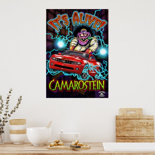 Red Chevy Camaro SS Poster (Keuken)