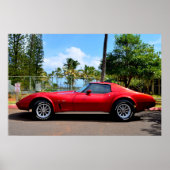 Red Chevy Corvette Poster (Voorkant)