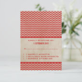 Red Chic Chevron Response Kaart (Staand voorkant)