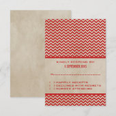 Red Chic Chevron Response Kaart (Voorkant / Achterkant)