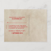 Red Chic Chevron RSVP Briefkaart (Achterkant)