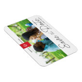 Red Chic Custom Photo Instant Engaged Couple Magneet (Rechterzijde)