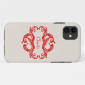 Red Chic Damask BT iPhone 5 Hoesje (Achterkant (horizontaal))
