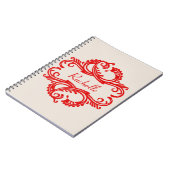 Red Chic Damask Notitieboek (Linkerzijde)