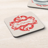 Red Chic Damask Onderzetter set (Linkerzijde)