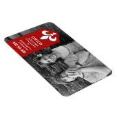 Red Chic Flourish Banner Save the Date Magnet Magneet (Rechterzijde)