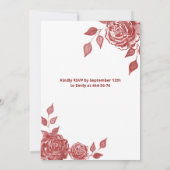 Red Chic hand fan romantische rozen Quinceañera Kaart (Achterkant)