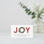 RED CHIC HOLLY BERRY JOY WREATH KERSTMIS LOGO VISITEKAARTJE (Staand voorkant)