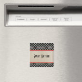 Red Chic Quatrefoil Sweet 16 Magnet (Insitu (Vaatwasser))