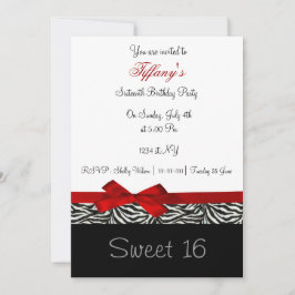 Red chic Sweet Sixteen Kaart