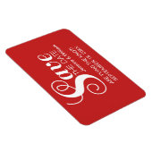 Red Chic Typography Save the Date Magnet Magneet (Rechterzijde)