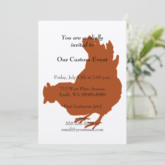 Red Chicken Hen Kaart (Staand voorkant)