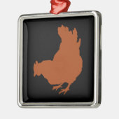 Red Chicken Hen Metalen Ornament (Links)