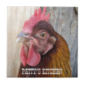 Red Chicken Hen Photo Personalized Tegeltje (Voorkant)