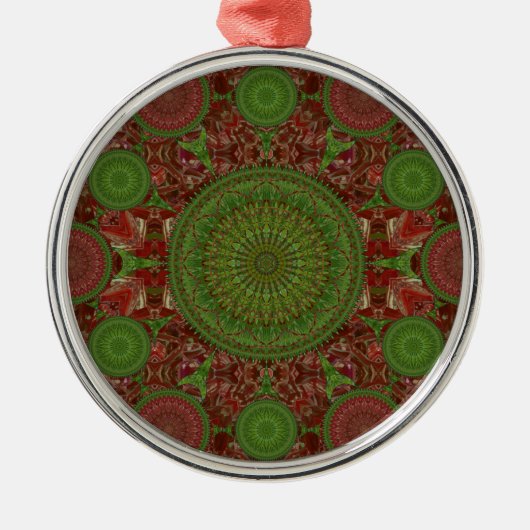Red Chili Kerstmis Mandala Array Ornament (Voorkant)