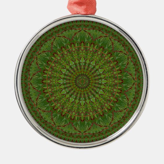 Red Chili Kerstmis Mandala Ornament (Voorkant)
