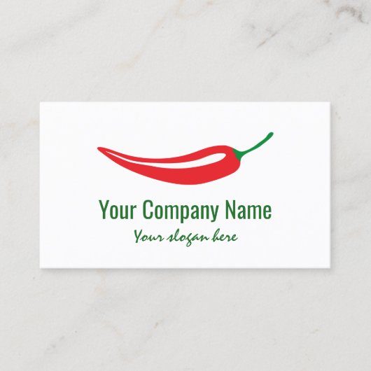 Red chili peperbedrijf logo sjabloon visitekaartje (Voorkant)