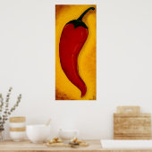 Red Chili Pepper Art Print (Keuken)