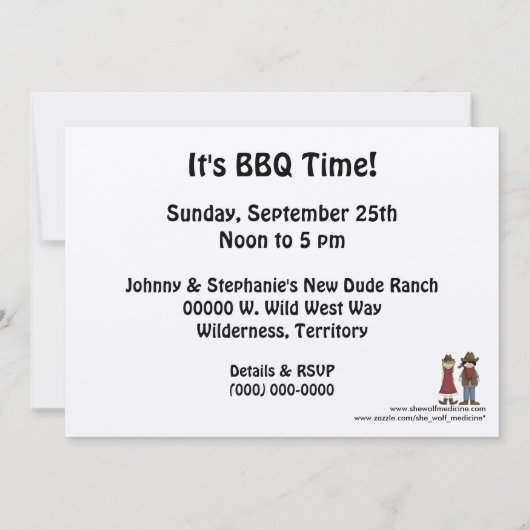 Red Chili Pepper BBQ - Westerne partij Kaart (Achterkant)