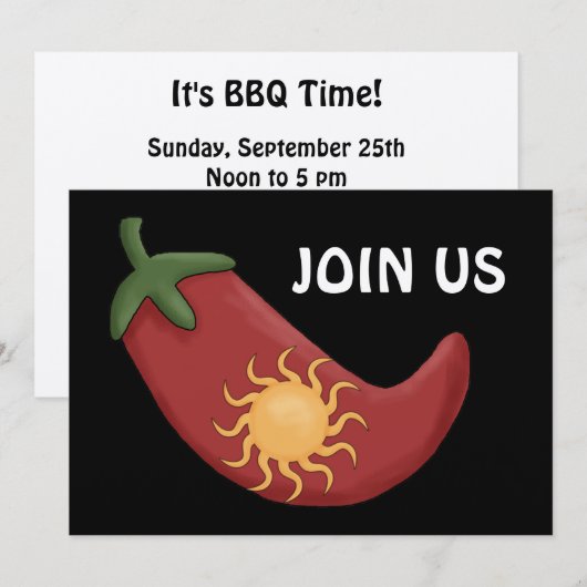 Red Chili Pepper BBQ - Westerne partij Kaart (Voorkant / Achterkant)