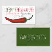 Red Chili Pepper Chef Restaurant Cook Food Visitekaartje (Voorkant / Achterkant)
