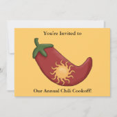 Red Chili Pepper Firecracker - Westerne BBQ Party Kaart (Voorkant)