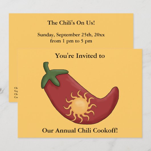 Red Chili Pepper Firecracker - Westerne BBQ Party Kaart (Voorkant / Achterkant)