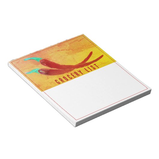 Red Chili Pepper Grocery List Notepad Notitieblok (Schuin)
