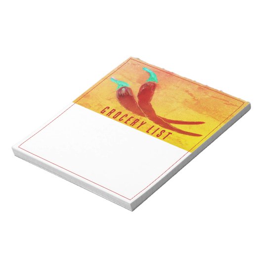 Red Chili Pepper Grocery List Notepad Notitieblok (Linkerzijde)